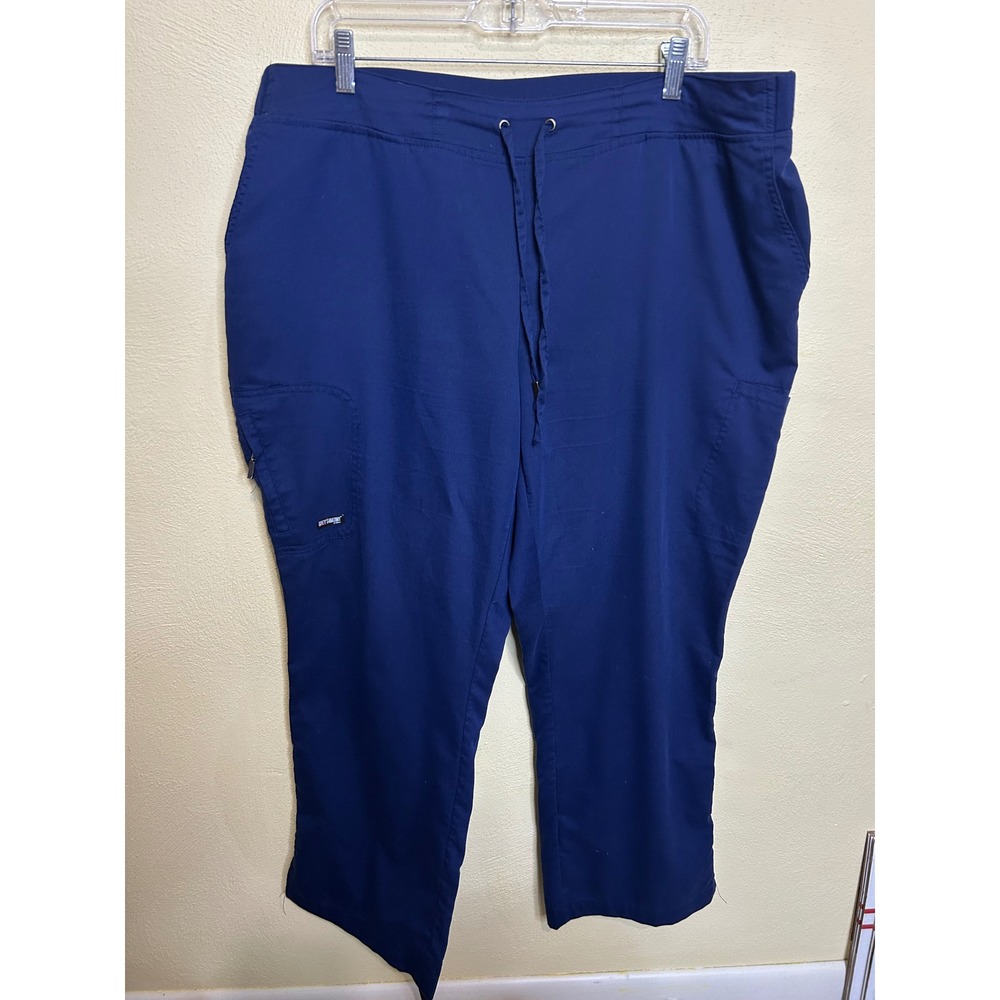 Greys Anatomy by Barco Navy Blue Scrub Pants XXLP‎ Petite Cargo Drawstring Waist